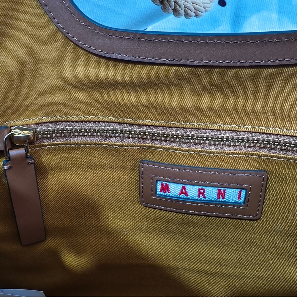 Marni Mustard Woven Tote with Braided Fringe - Picture 5 of 13
